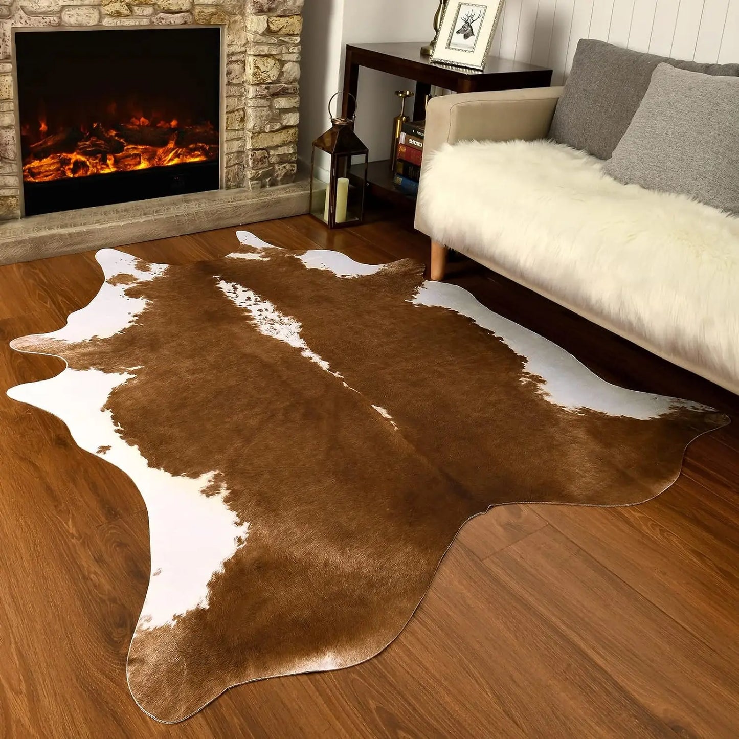 Fur Animal Cow Hide Carpet,Sturdy Cow Print Rugs, Western Decor