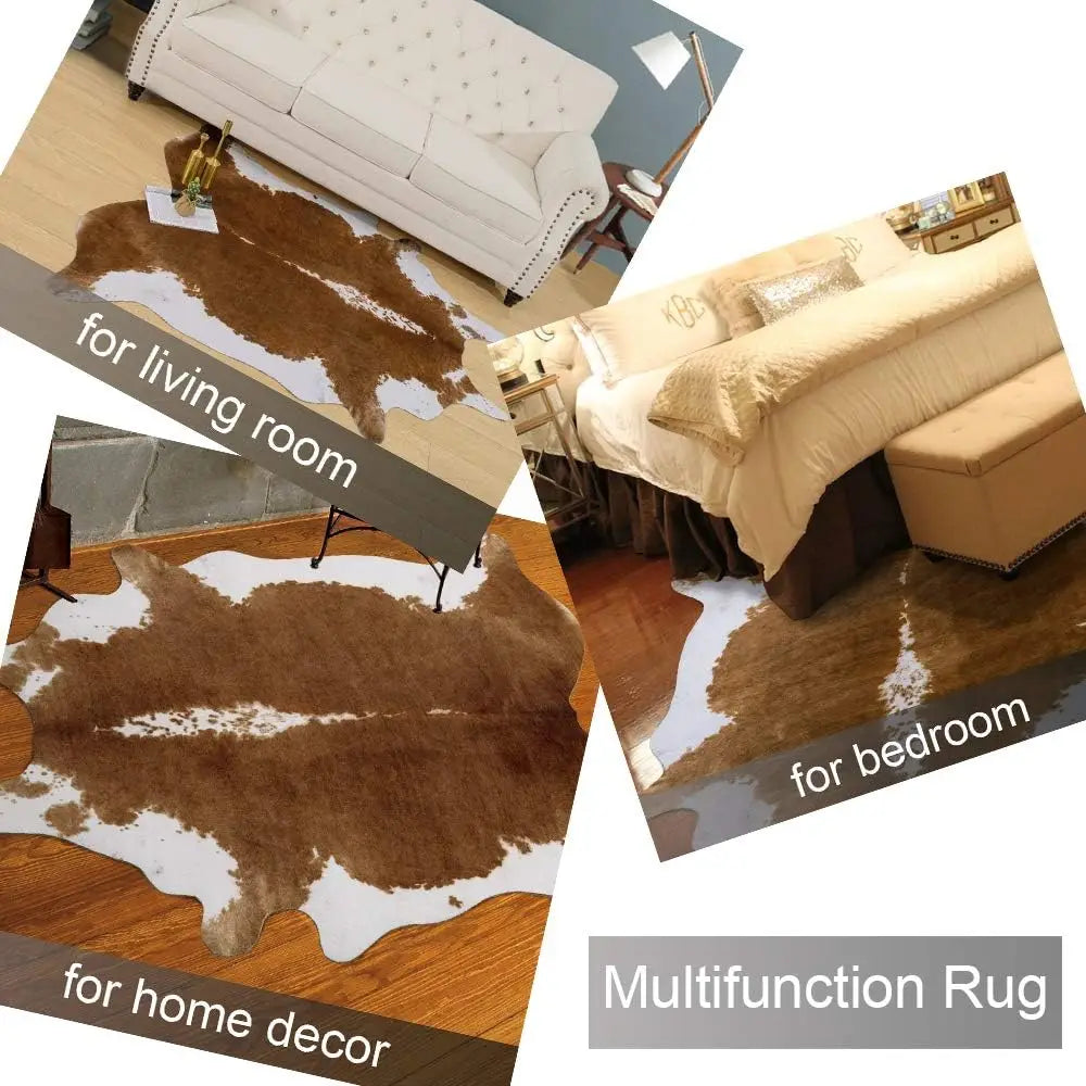 Fur Animal Cow Hide Carpet,Sturdy Cow Print Rugs, Western Decor