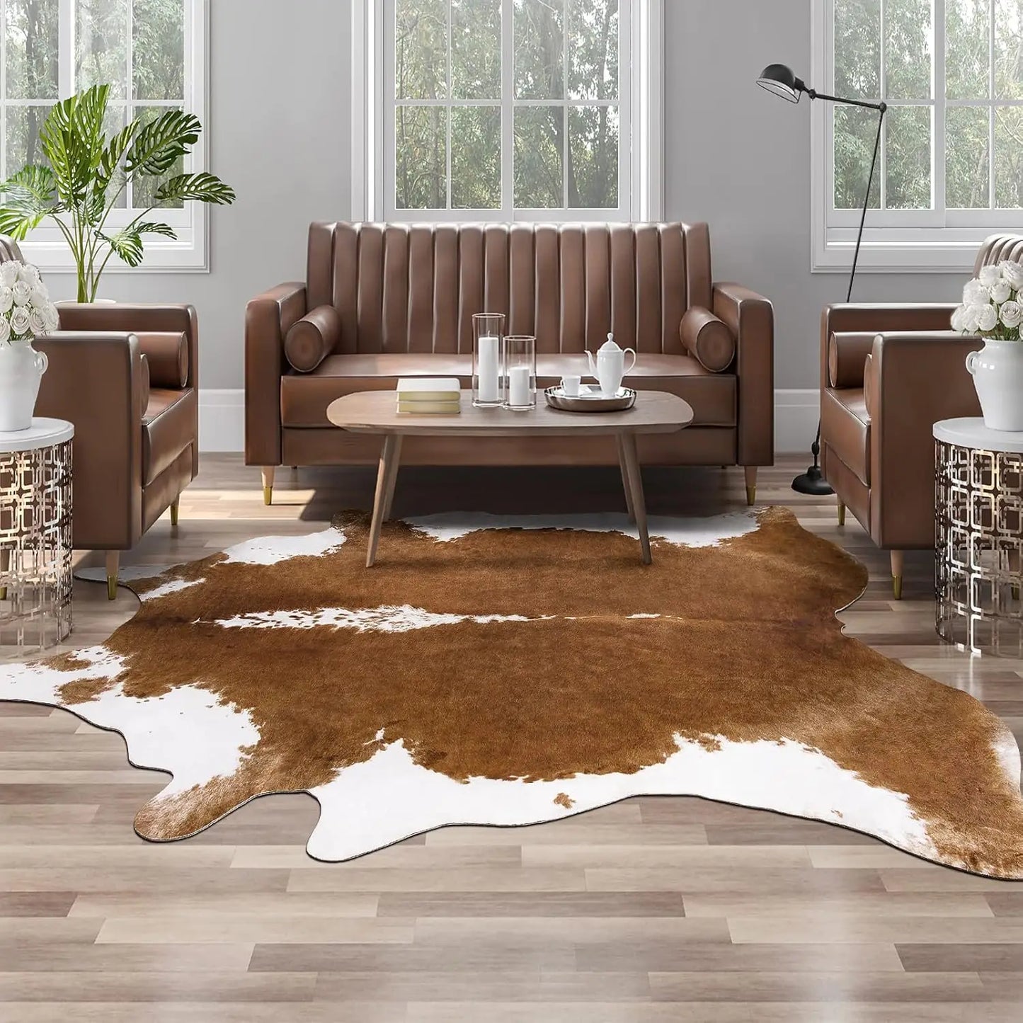 Fur Animal Cow Hide Carpet,Sturdy Cow Print Rugs, Western Decor