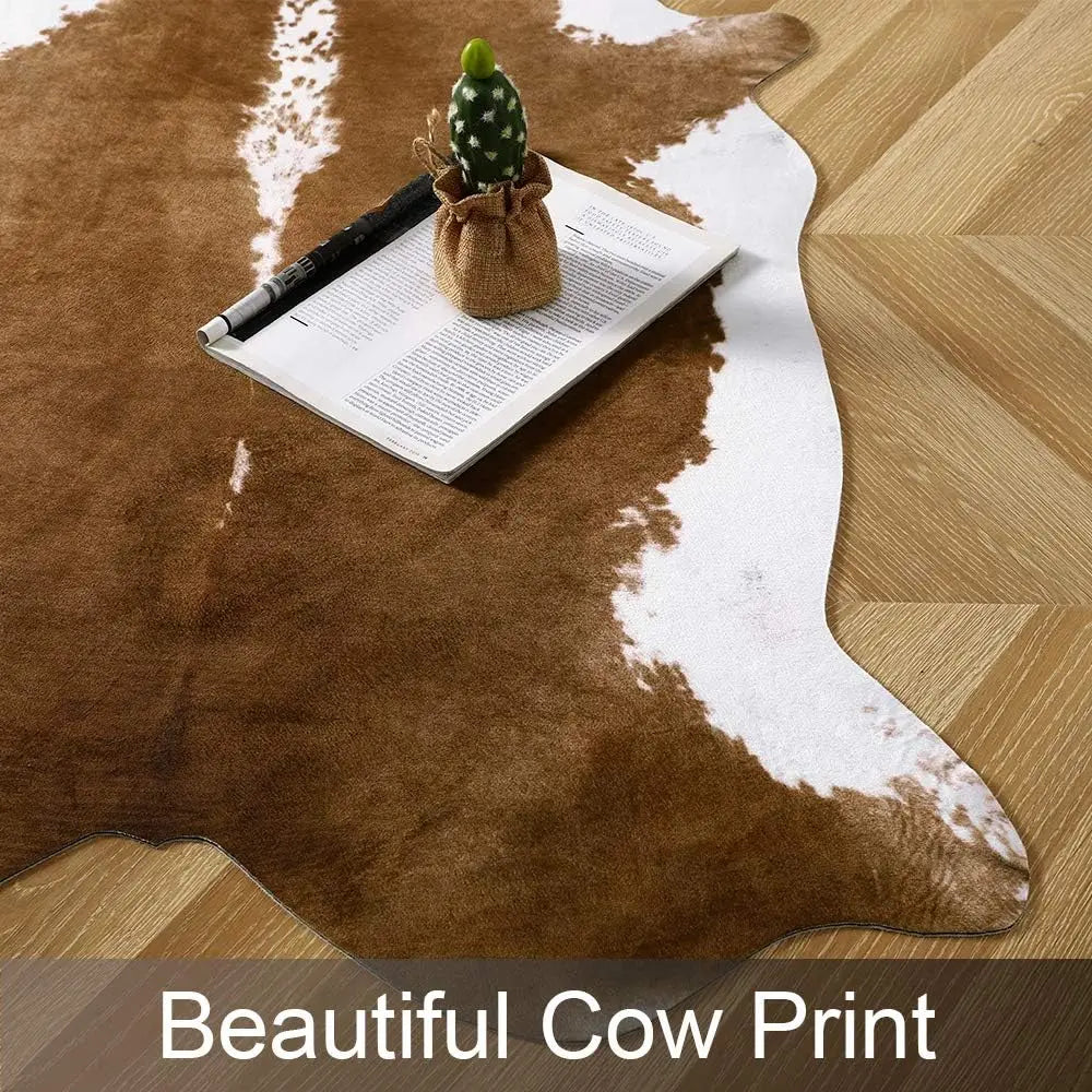 Fur Animal Cow Hide Carpet,Sturdy Cow Print Rugs, Western Decor