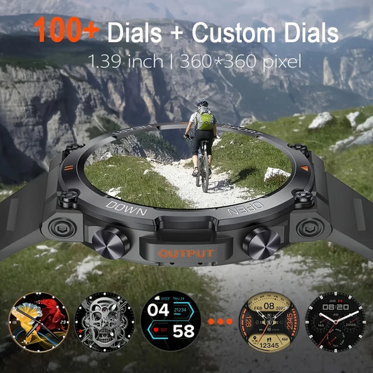 Military Smart Watch for Men Sports Watches BT Call Waterproof Heart Rate Smartwatch men