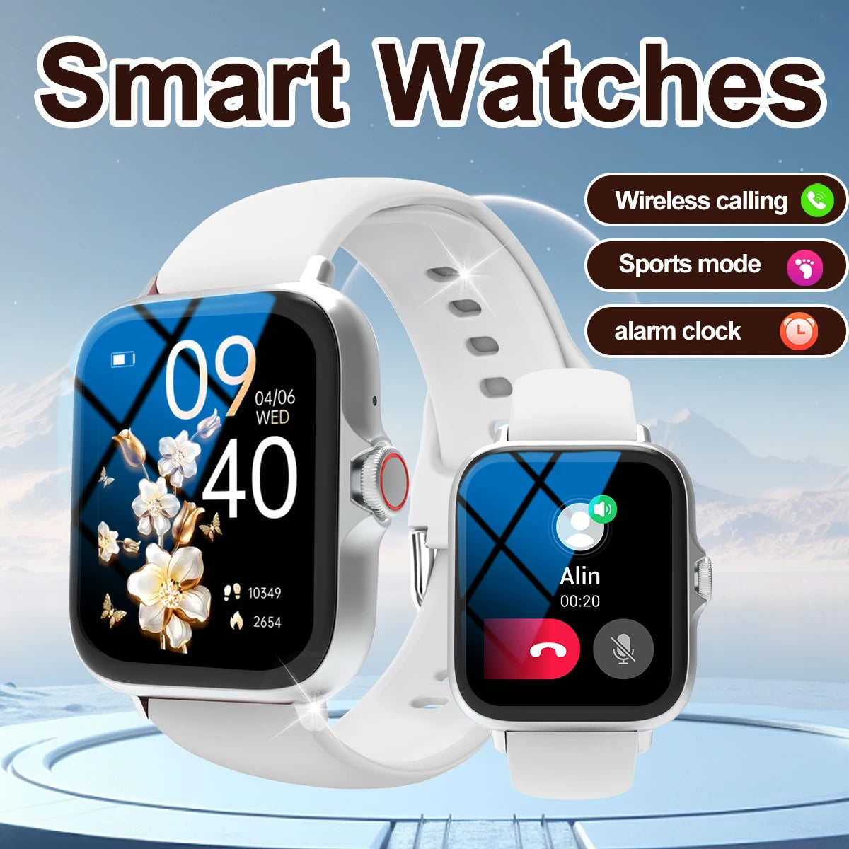 Smart watch with multiple sports modes, can make and receive calls