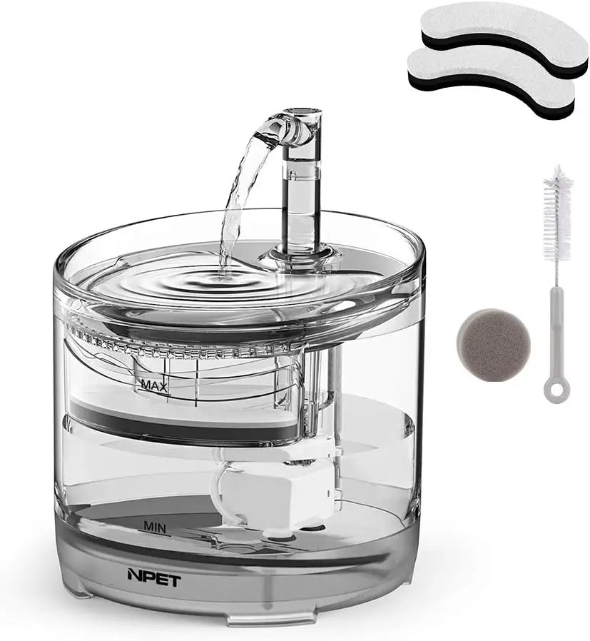 Cat Water Fountain, Automatic Pet Drinking Fountain with Replacement Faucet Kit