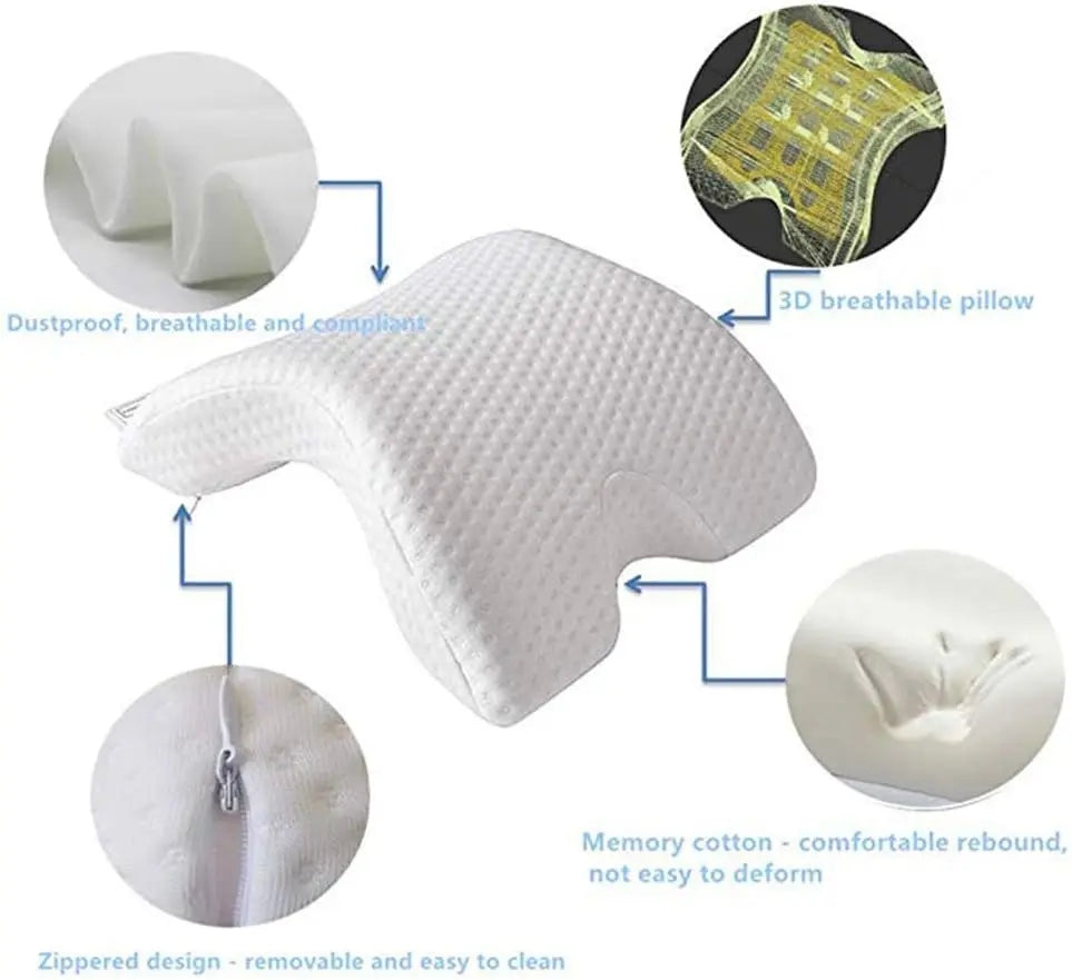 Couple Cuddle Pillow with Hand Hole Memory Foam Love Pillow for Couples