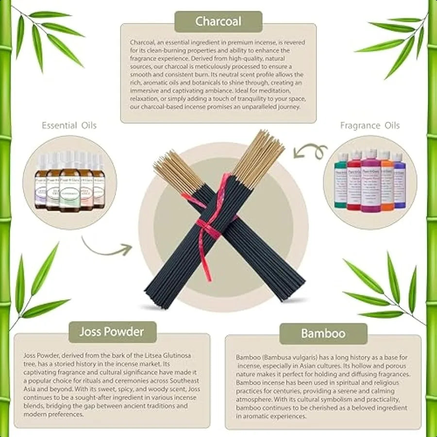 Incense Sticks Natural 11" Long Lasting Aroma