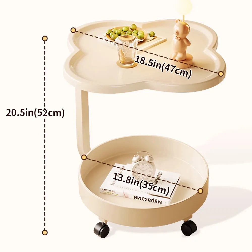 Unique coffee table for bedroom or living room on wheels
