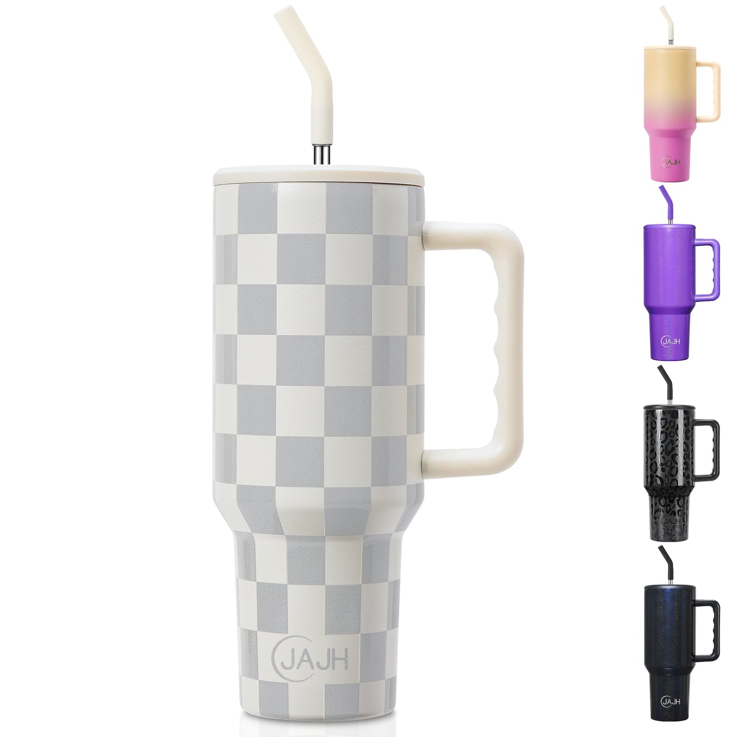 40oz Tumbler With Handle And Straw Lid,Insulated Stainless Steel Travel Coffee Cup