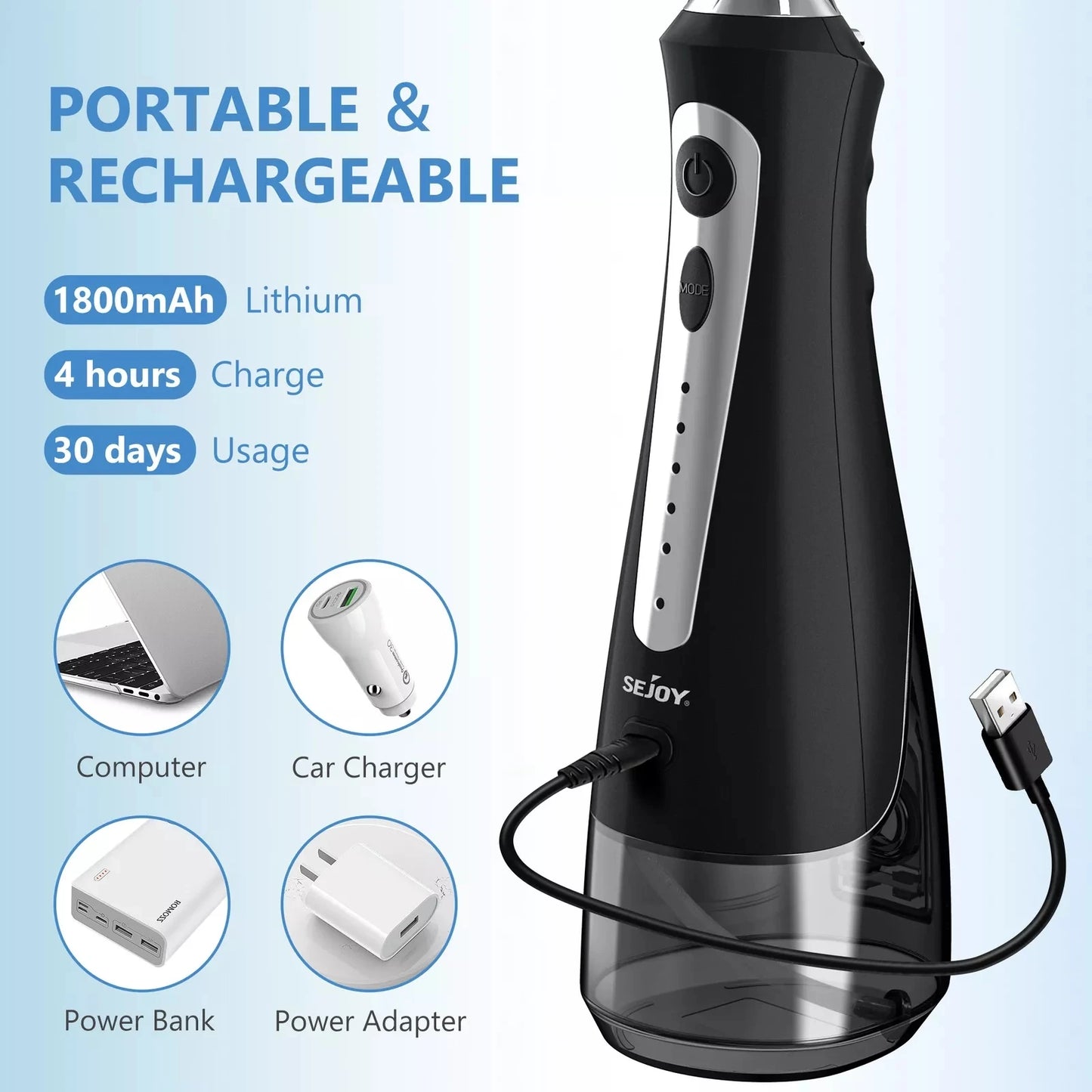 Dental Mouth Washing Machine Travel Portable Water Flosser Teeth Whitening