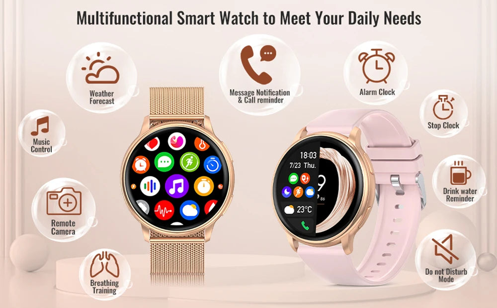 Bluetooth Smart Watch Women Men Sport Fitness Tracker Heart Rate