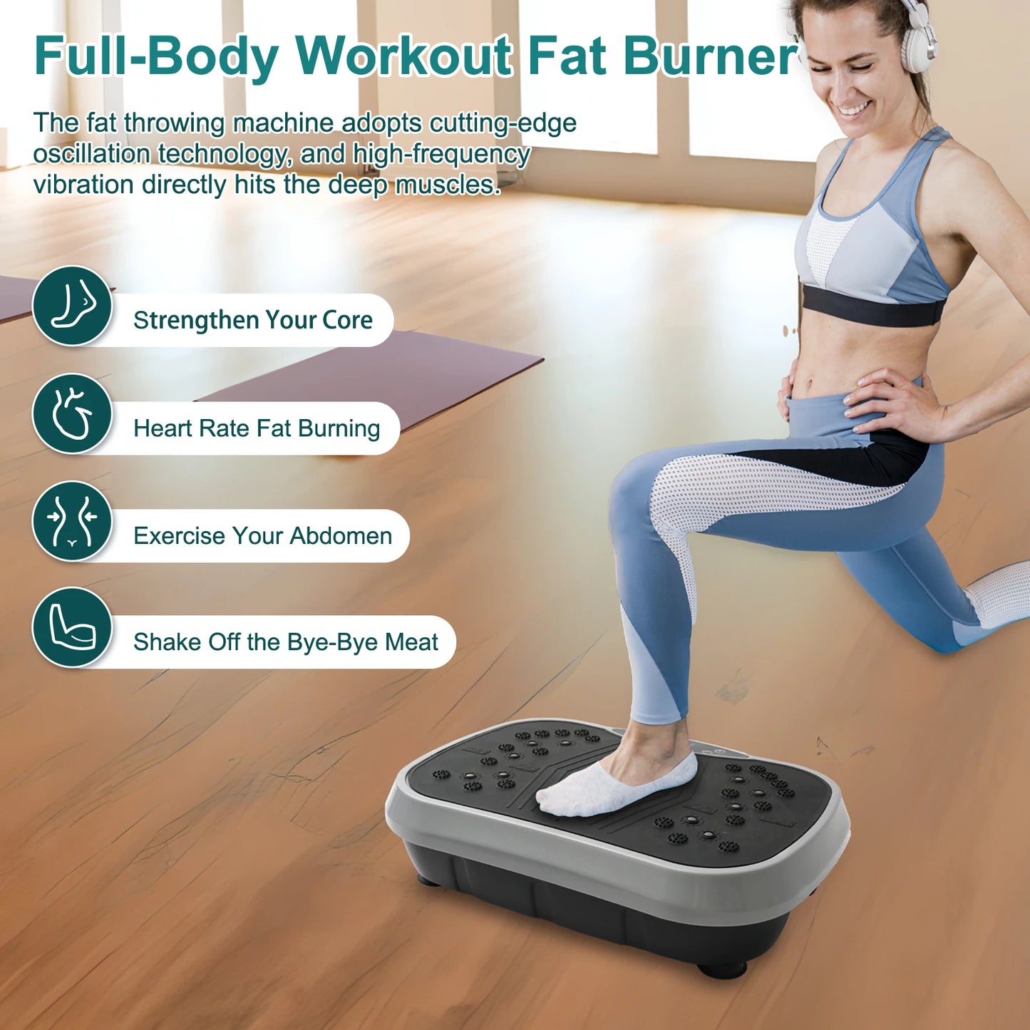 Vibration Plate Exercise Machine Fat-Burning Home Fitness. Shaping Whole Body Workout Portable Fitness Equipment
