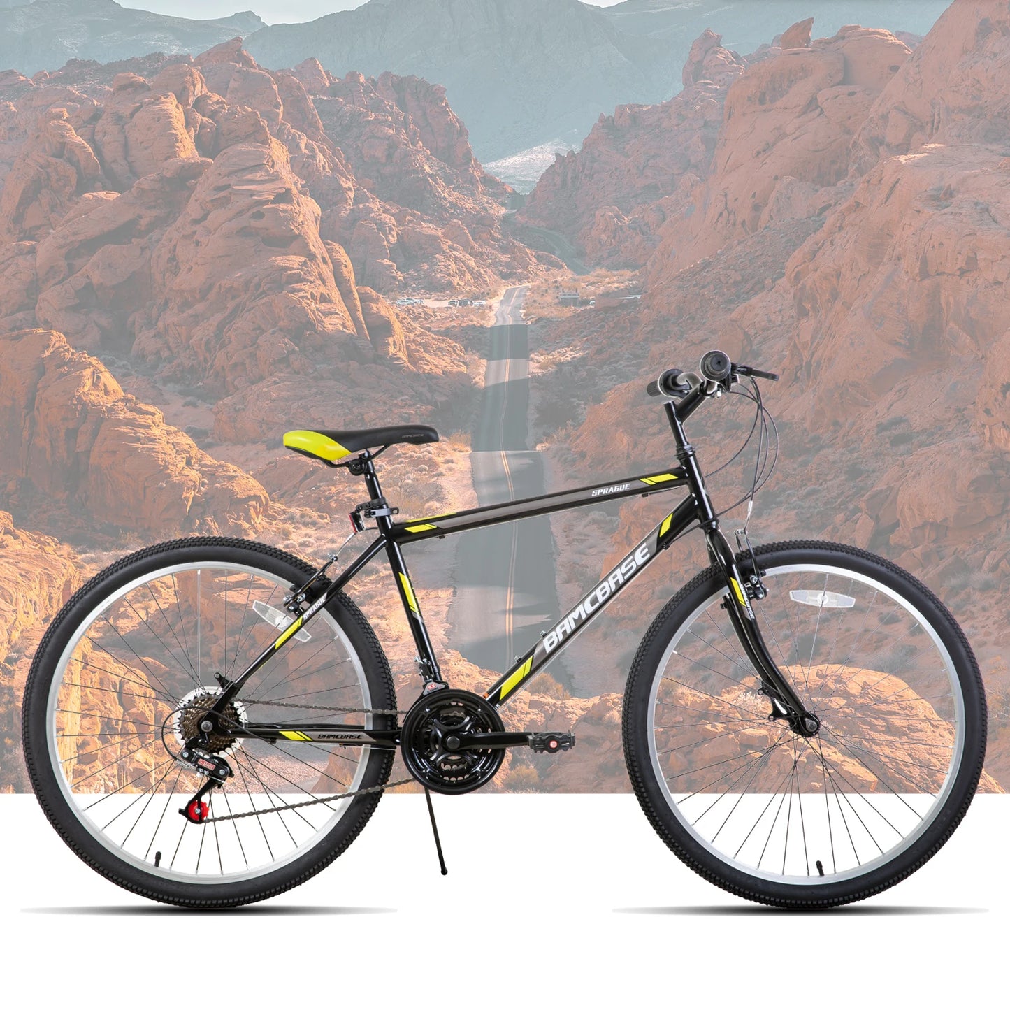24 26 inch Mountain Bike for Men Women, 21 Speeds High-Carbon Steel Frame, Sport Cycling for Adult