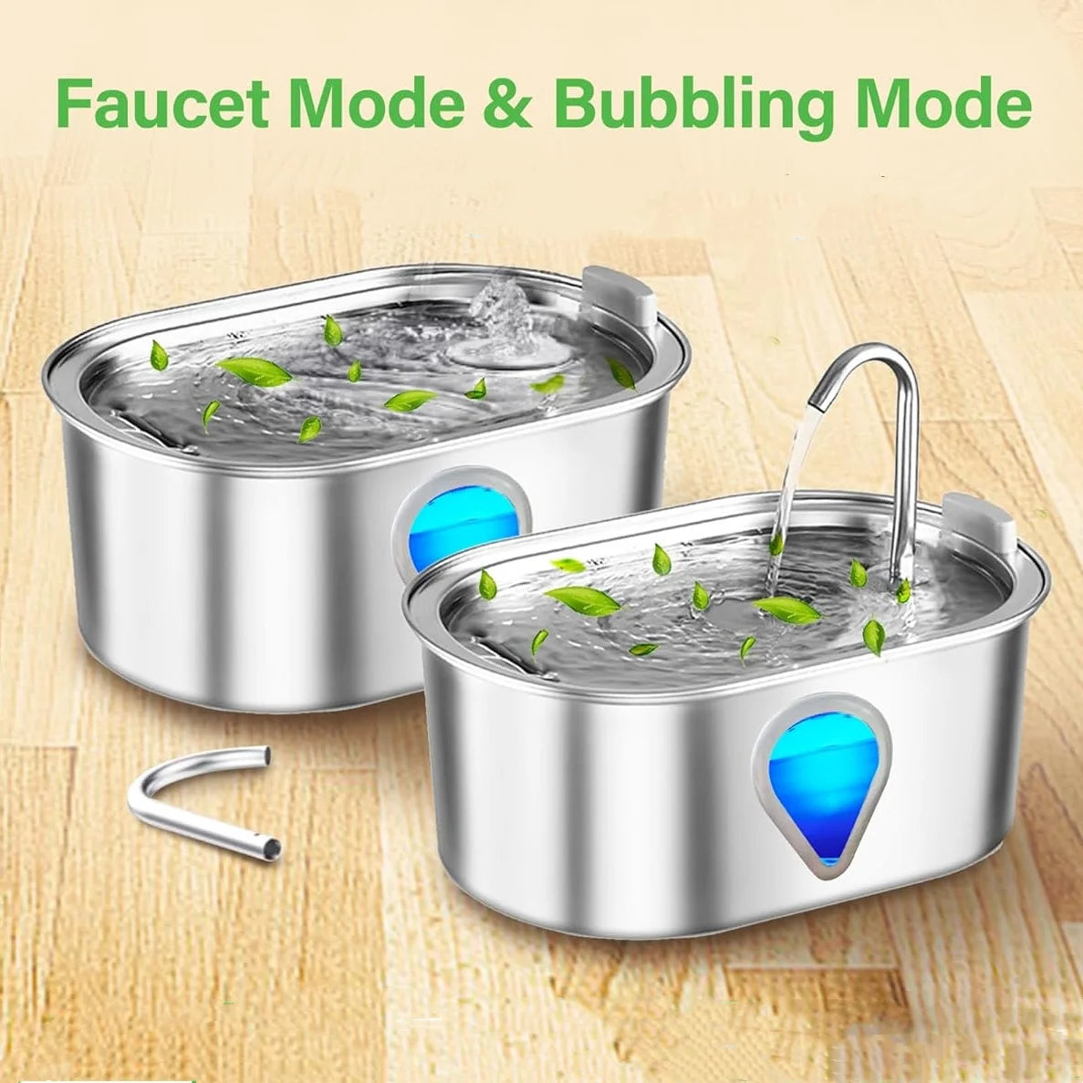 Large capacity pet water dispenser automatic stainless steel cat water fountain