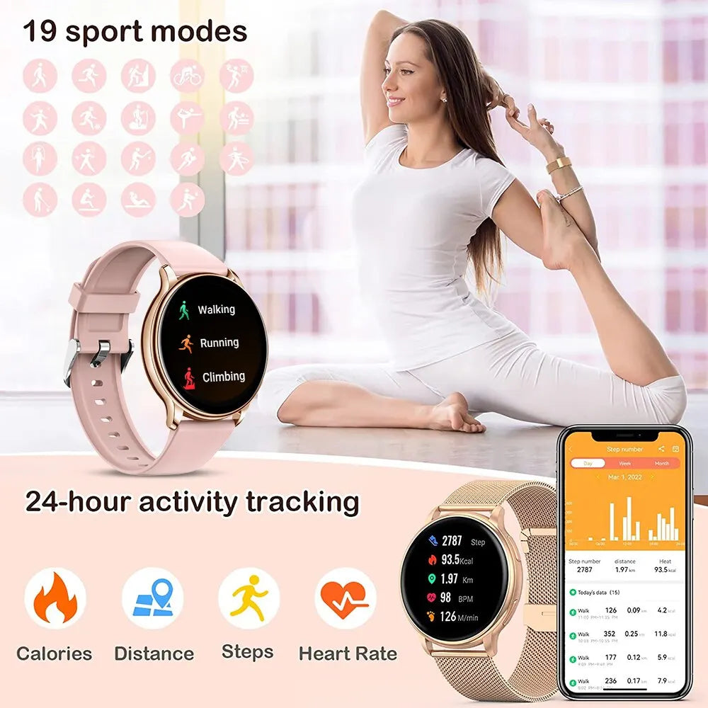Bluetooth Smart Watch Women Men Sport Fitness Tracker Heart Rate