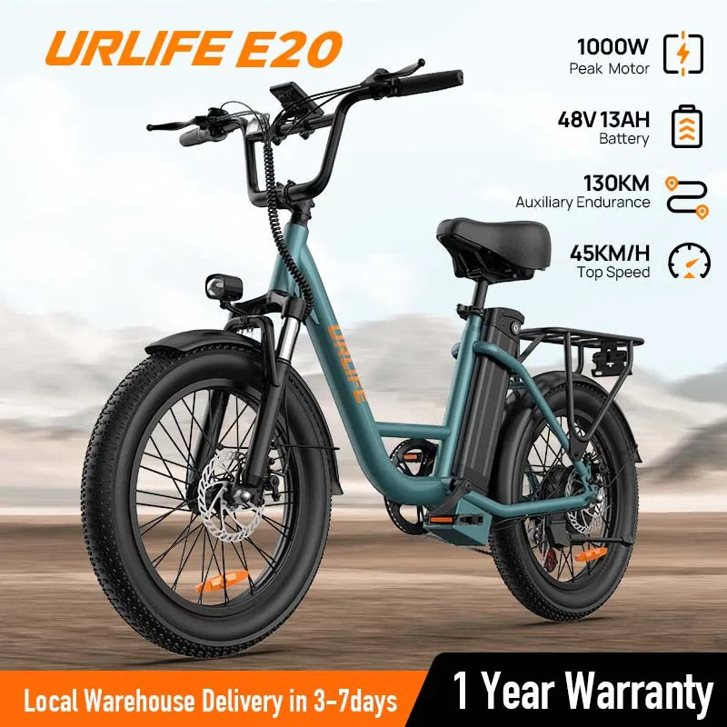 Electric Bike, Removable Battery, 20MPH, 7-Speed E-Bike with Dual Disc Brake
