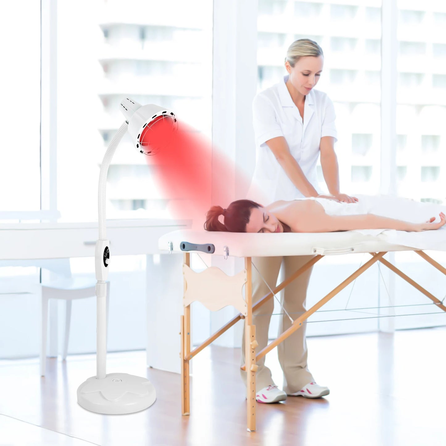 Infrared Light Therapeutic Lamp Single/Double Head Electric Heating Lamp Adjustable Pain Relief