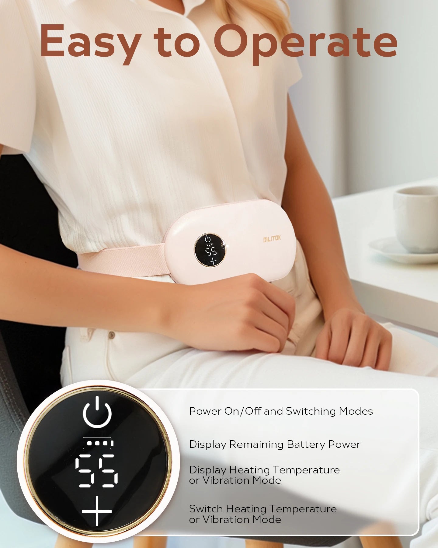 Portable heating pad, heating pad for period cramps, Fast Heating Pad Wearable