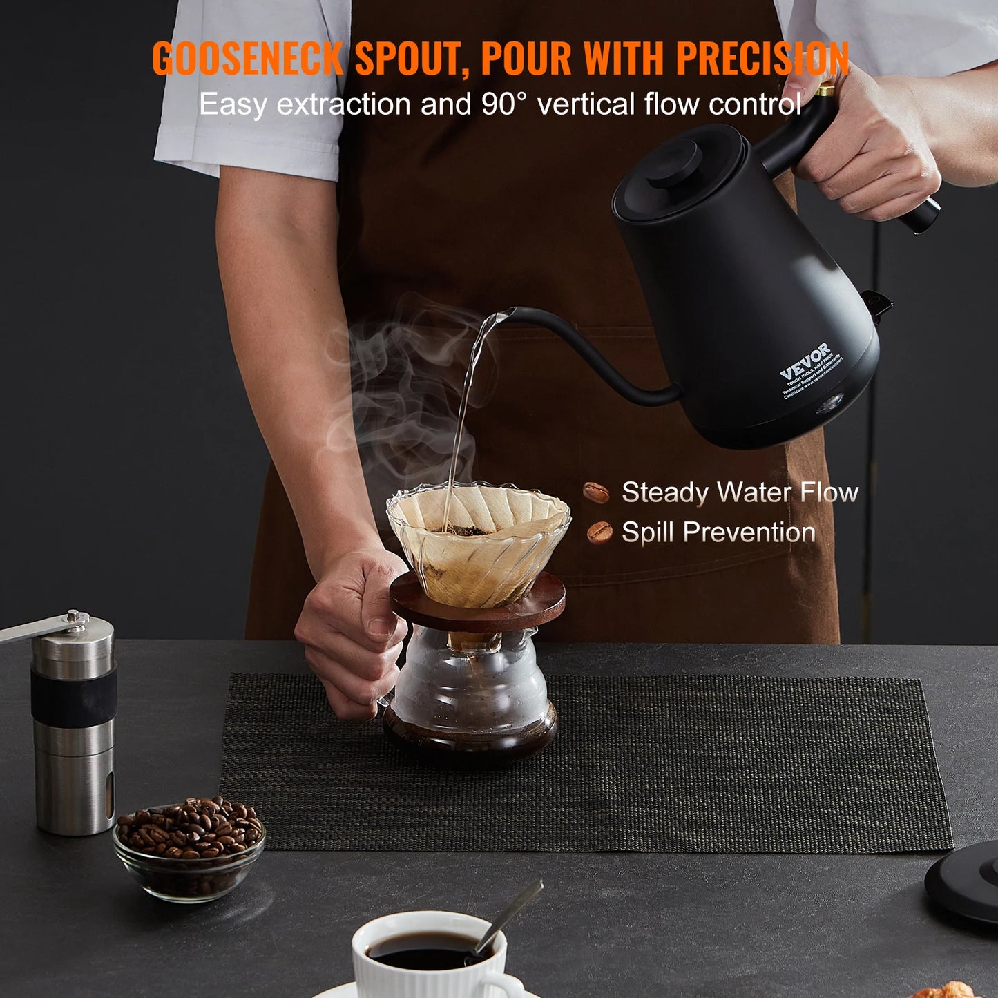 Electric Gooseneck Kettle Fast Heating Gooseneck Pour Over Coffee Tea Kettle