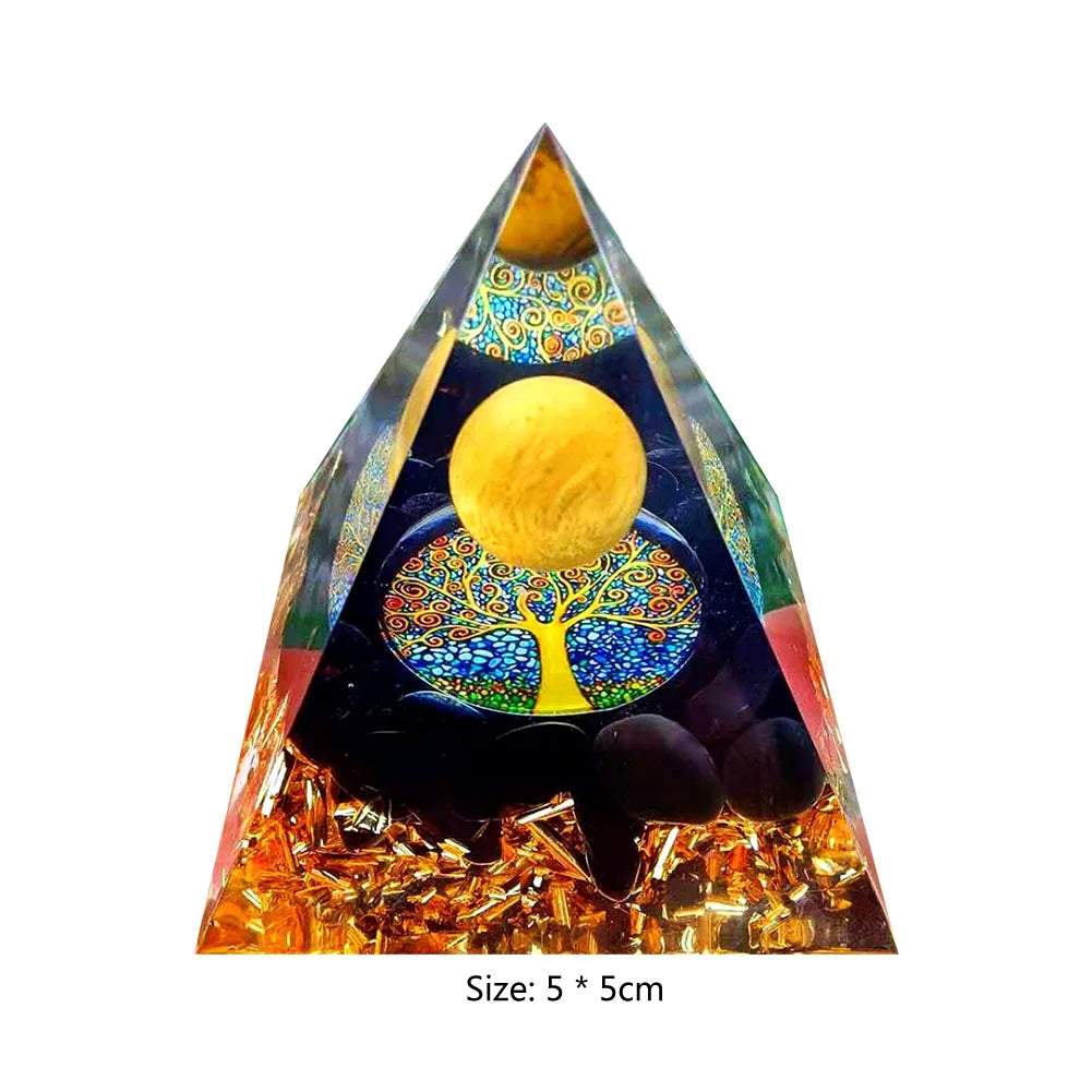 Energy Generator Orgone Pyramid Amethyst Peridot Healing