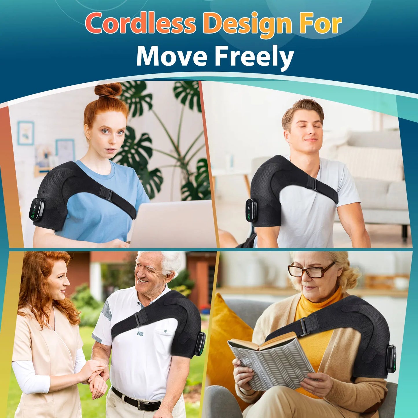 Electric Heating Pad Shoulder Vibration Massager Physiotherapy Arthritis Joint Pain Relief