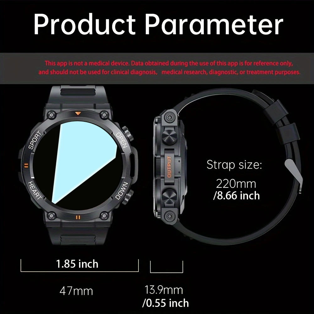 Military Smart Watch for Men Sports Watches BT Call Waterproof Heart Rate Smartwatch men