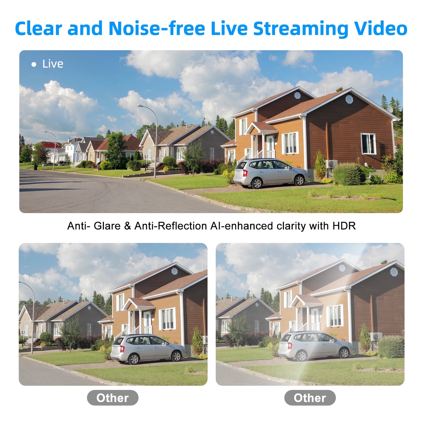 Window Camera Indoor Security, 110°Wide-angle, With Color Night Vision, HD Video Camera, 2-Way Audio