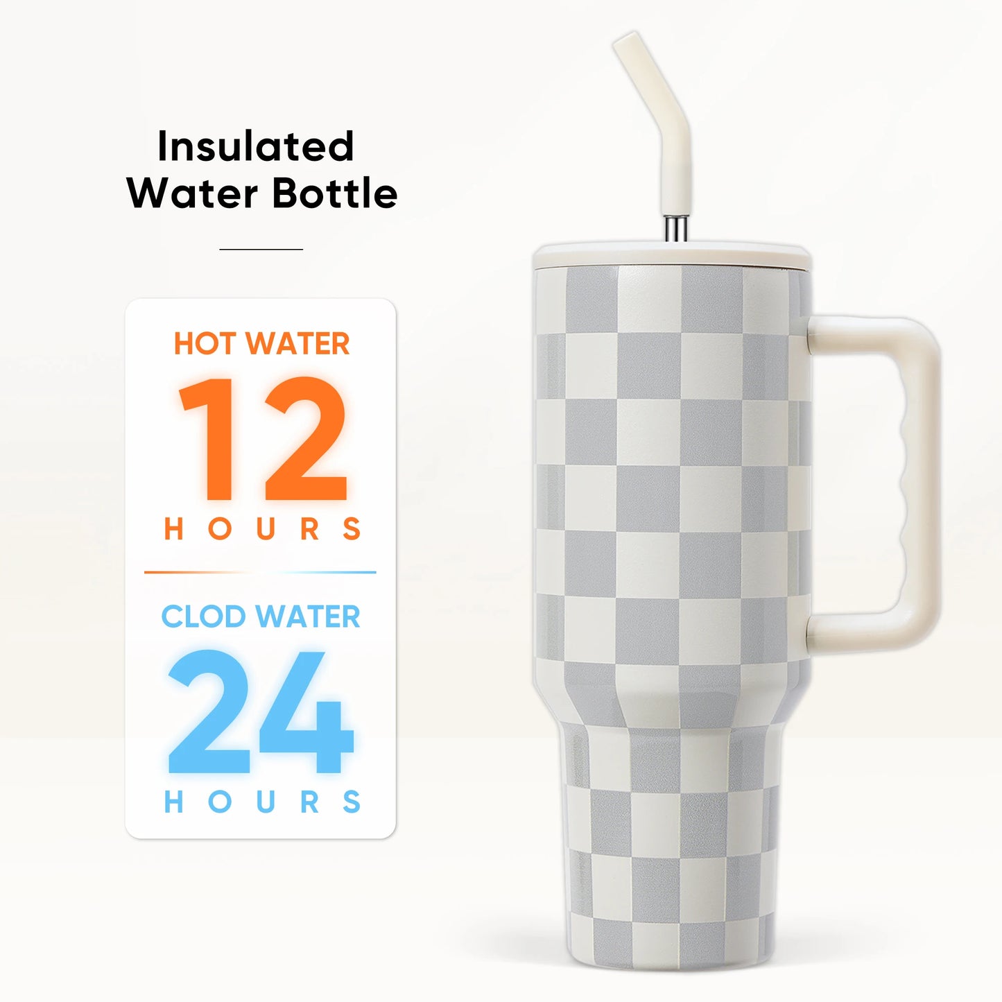 40oz Tumbler With Handle And Straw Lid,Insulated Stainless Steel Travel Coffee Cup