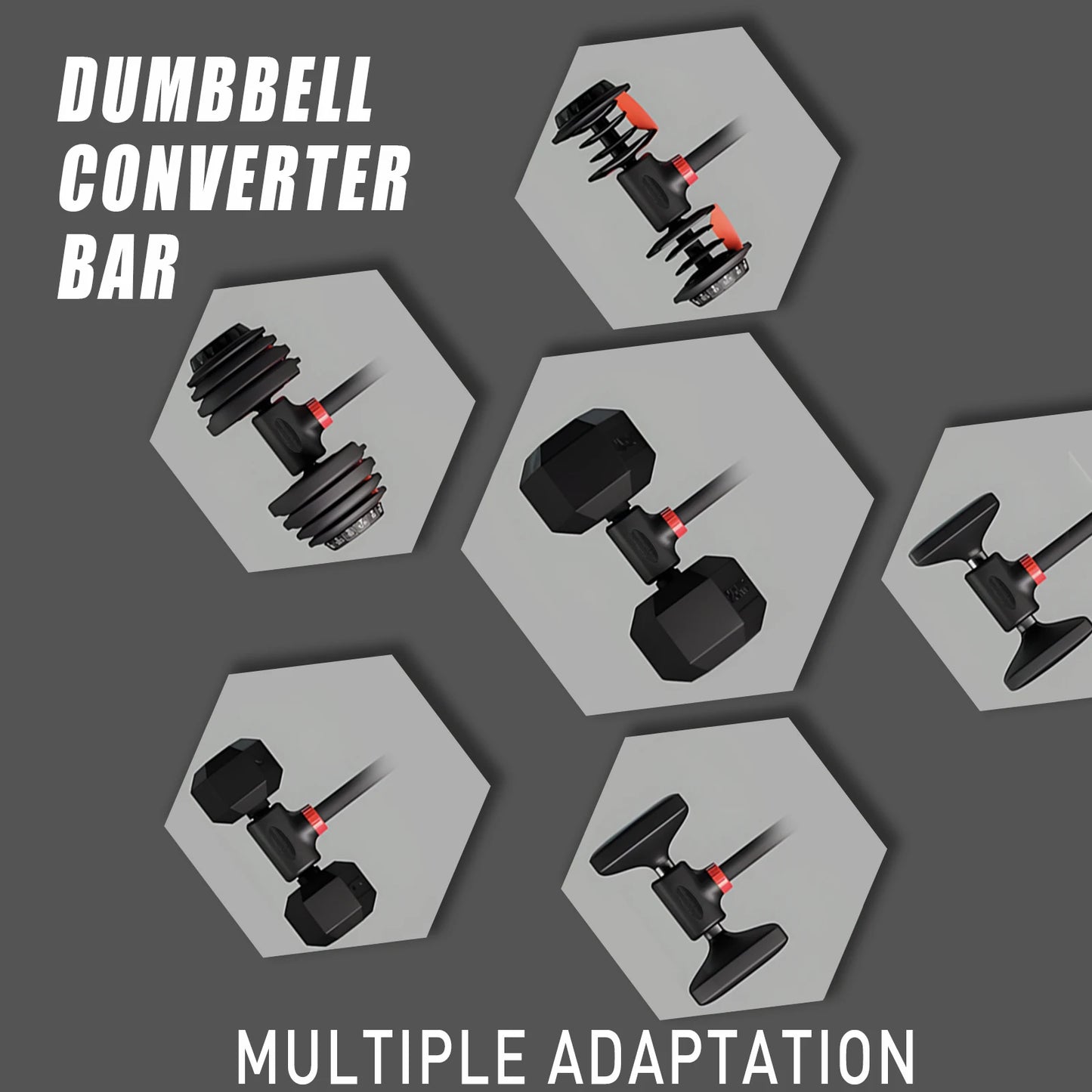 Adjustable Dumbbell Converter to Barbell Set and Kettlebell for Home Fitness