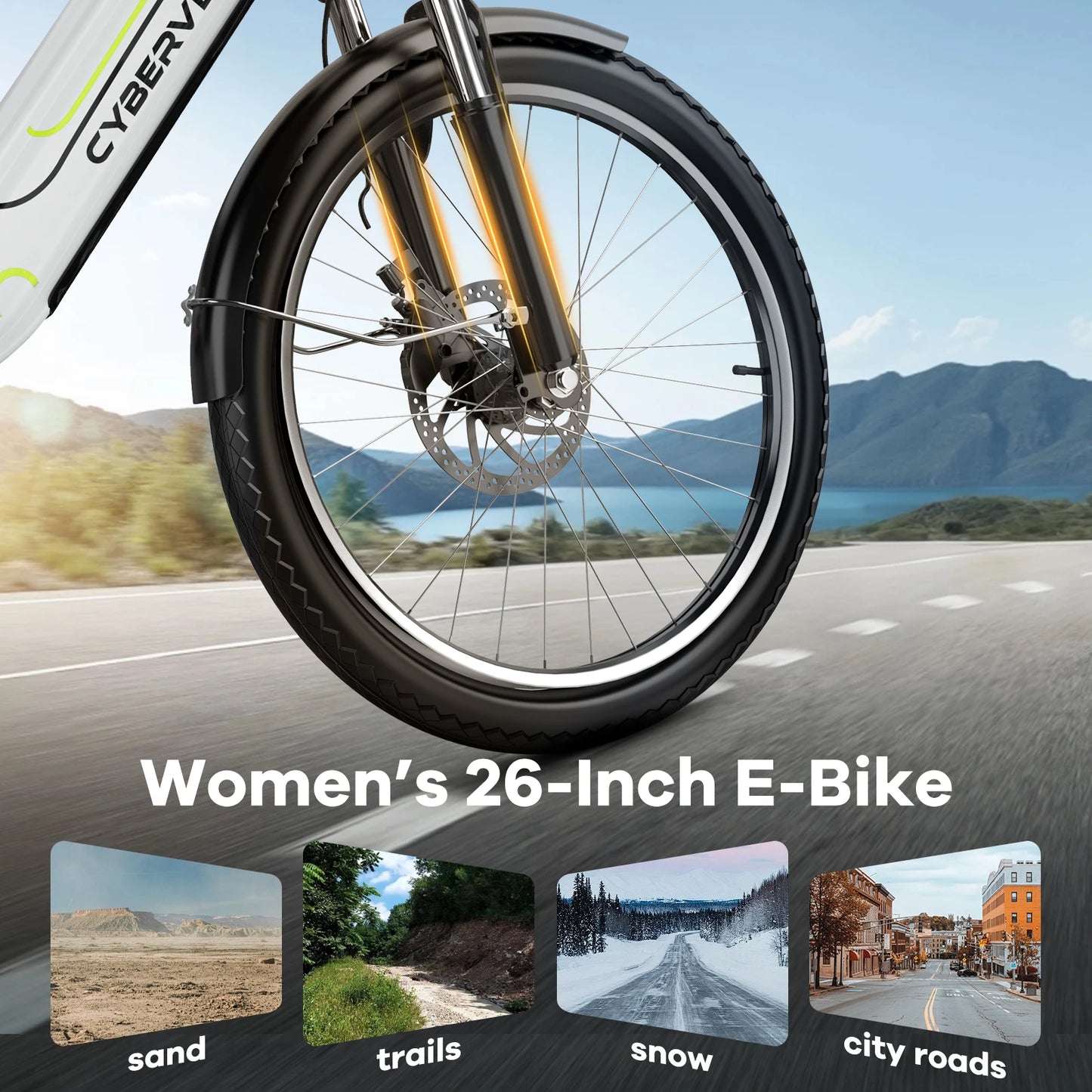 Electric E Bike with 7-Speed,Electric Bike for Adults,up 80 Miles Removable Battery