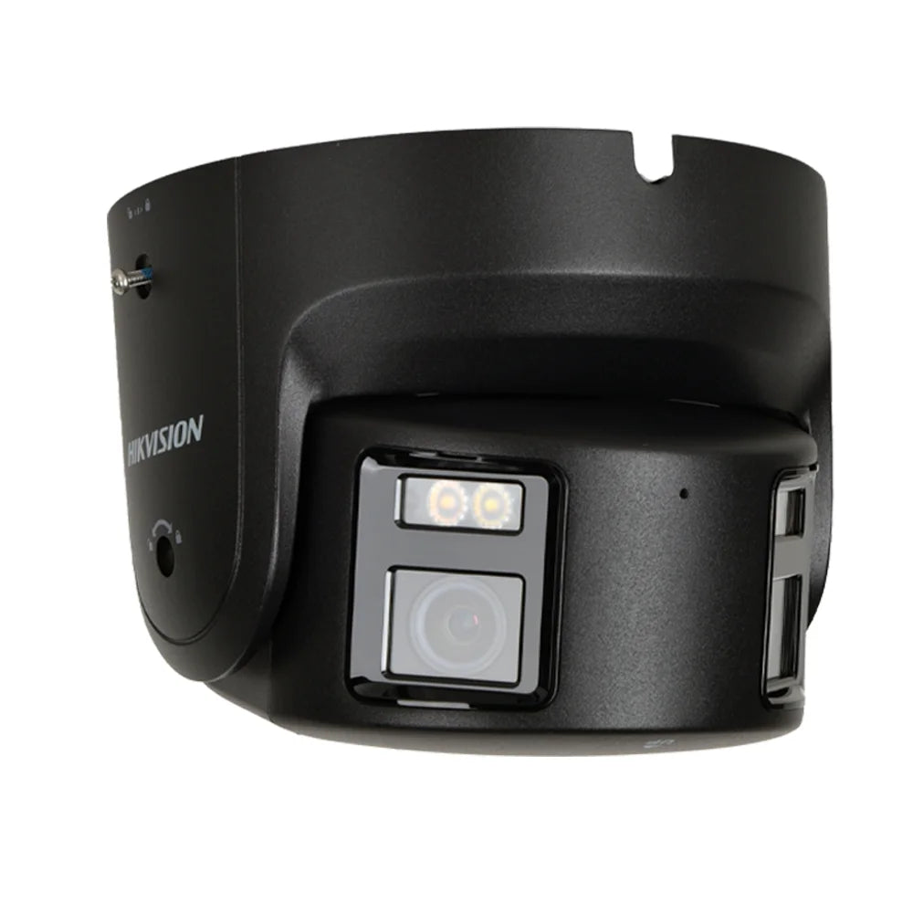 Panoramic ColorVu Turret,Security Double Lens Color Night Built-in Mic Speaker