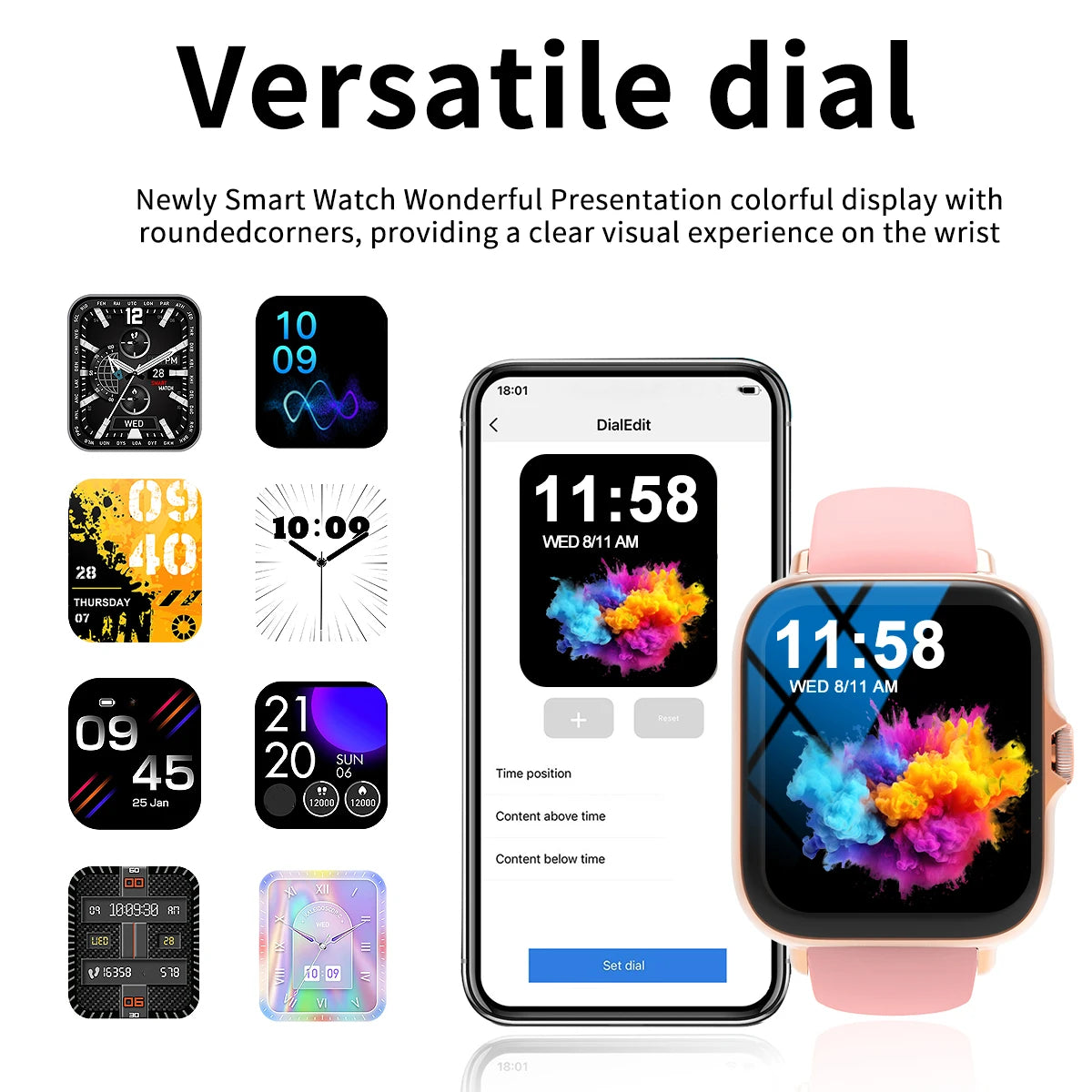 Smart watch with multiple sports modes, can make and receive calls