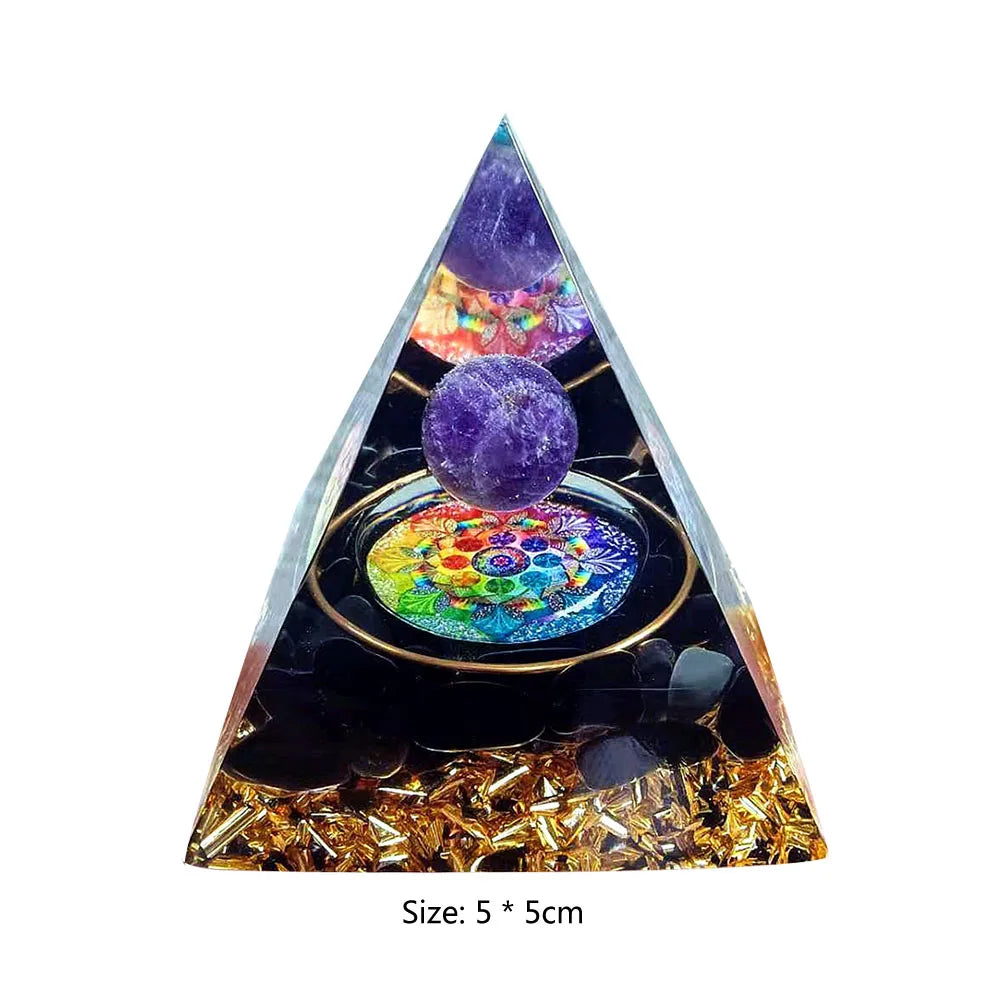 Energy Generator Orgone Pyramid Amethyst Peridot Healing