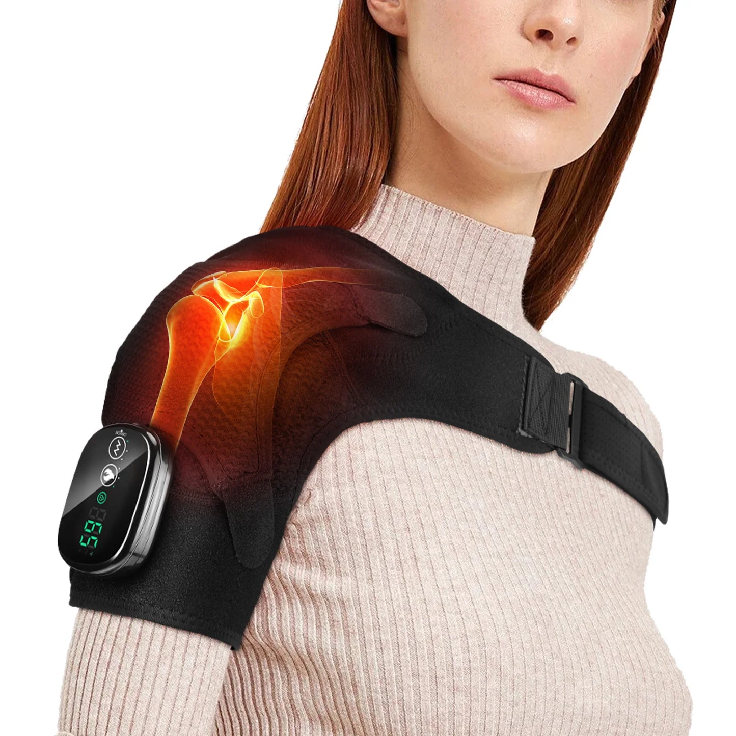 Electric Heating Pad Shoulder Vibration Massager Physiotherapy Arthritis Joint Pain Relief