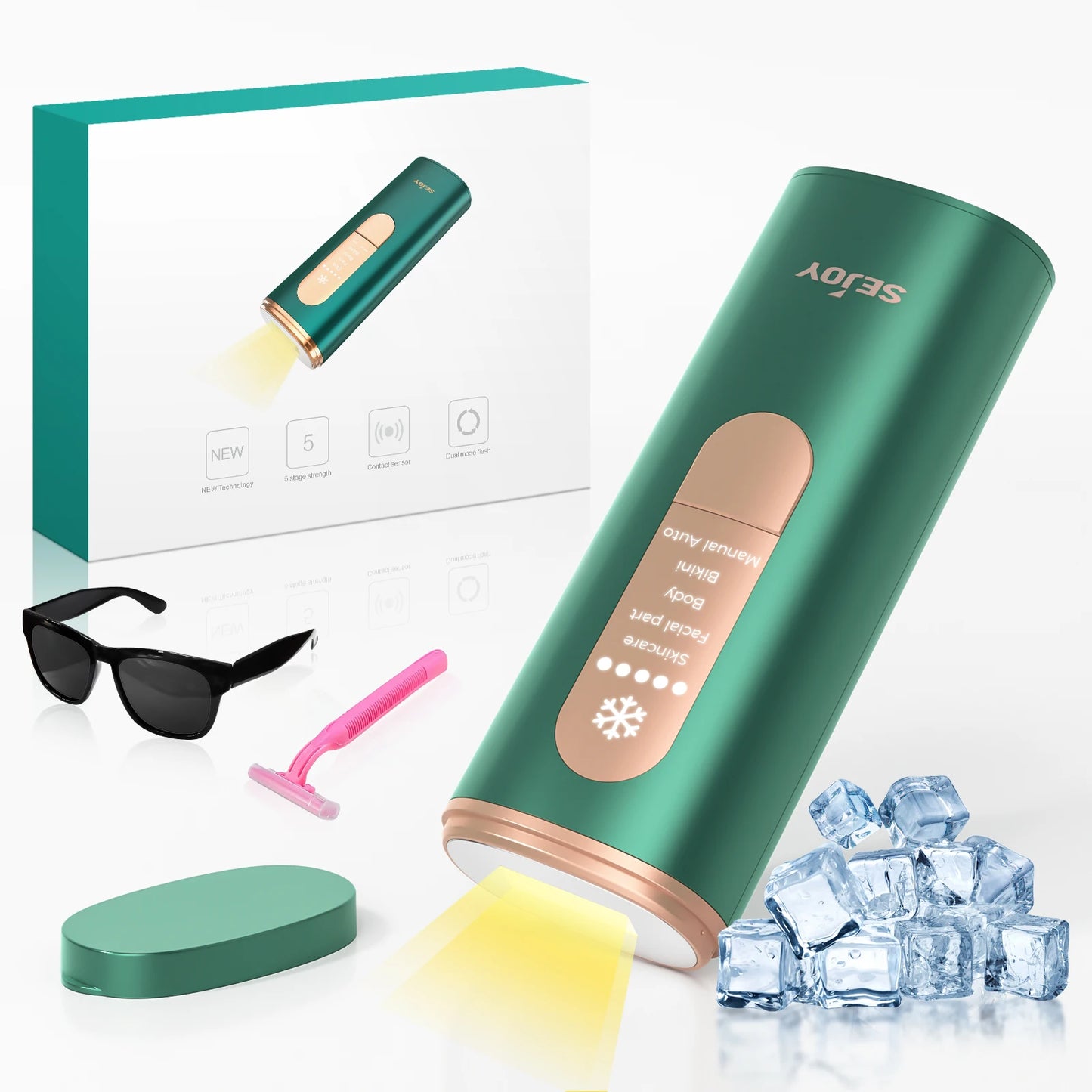 Portable Laser - Painless, Permanent Hair Removal for Women’s Full Body,Bikini,Leg, Face,Underarm