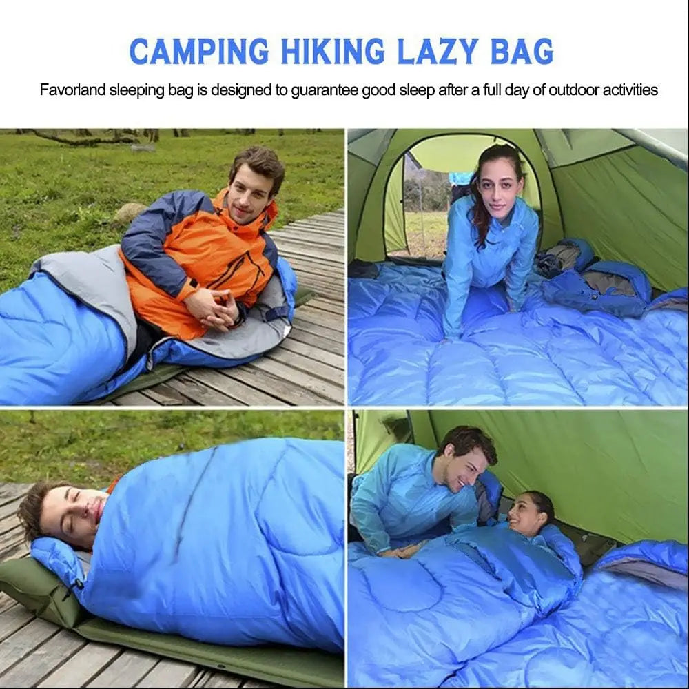 Envelope with Cap Sleeping Bag, Spring Summer Autumn Outdoor Travel Bag, Adult Camping Single Sleeping Bag