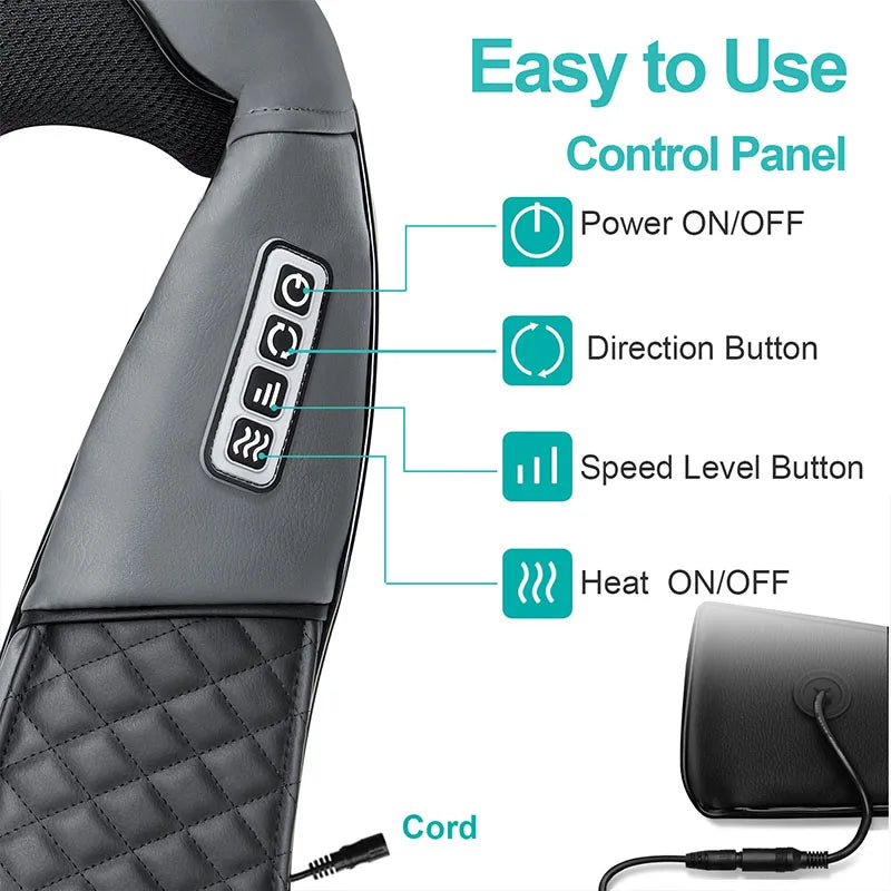Electric Neck And Back And Shoulder Kneading Massage Pillow