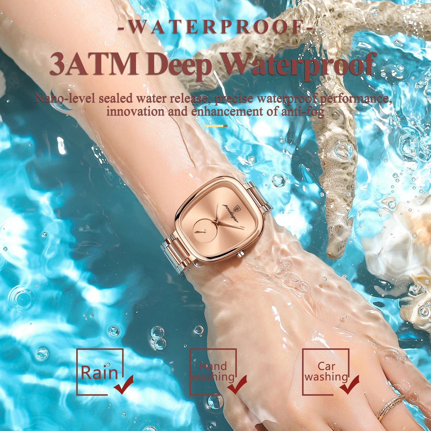 Luxury Watch for Woman Waterproof Stainless Steel Quartz Ladies Watch