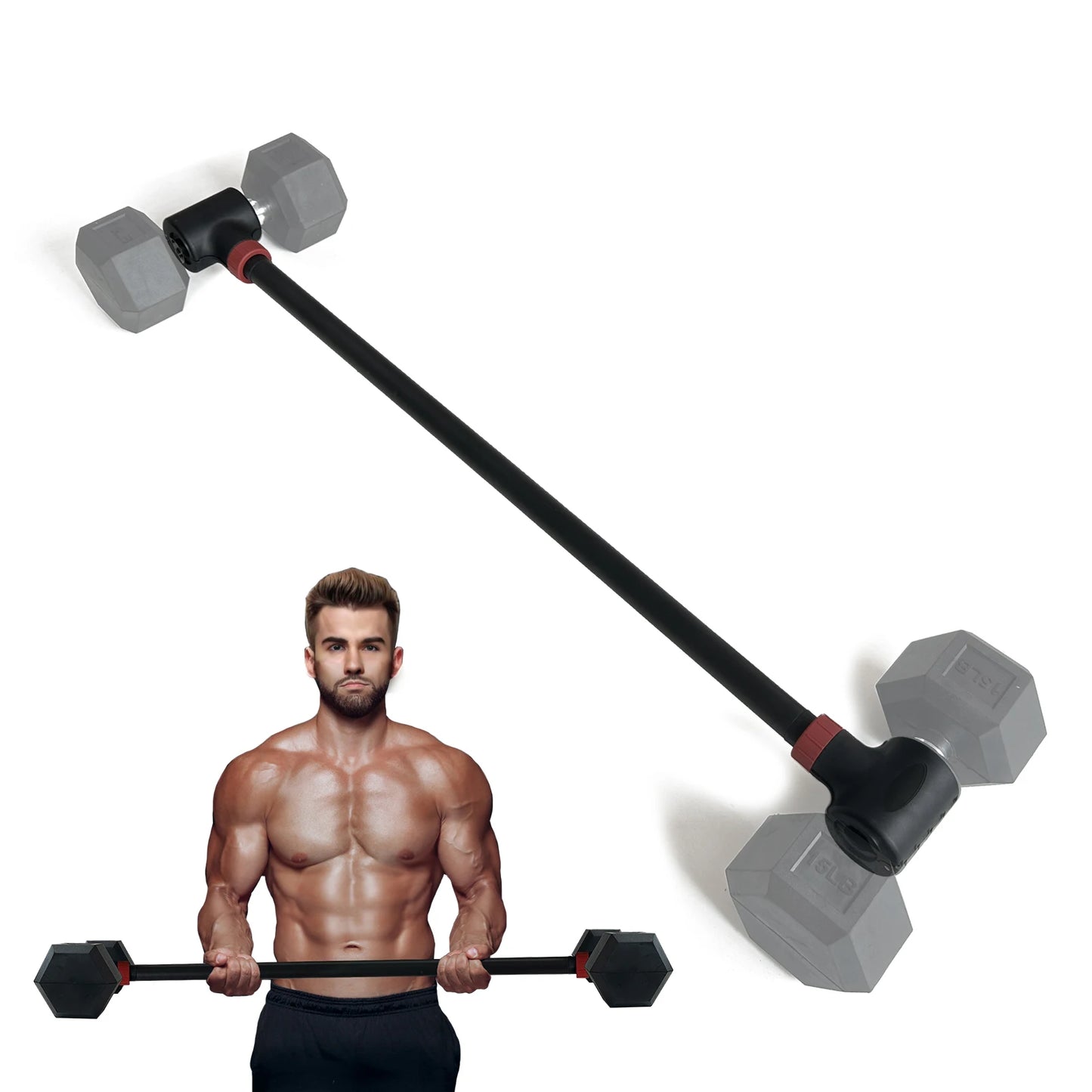 Adjustable Dumbbell Converter to Barbell Set and Kettlebell for Home Fitness