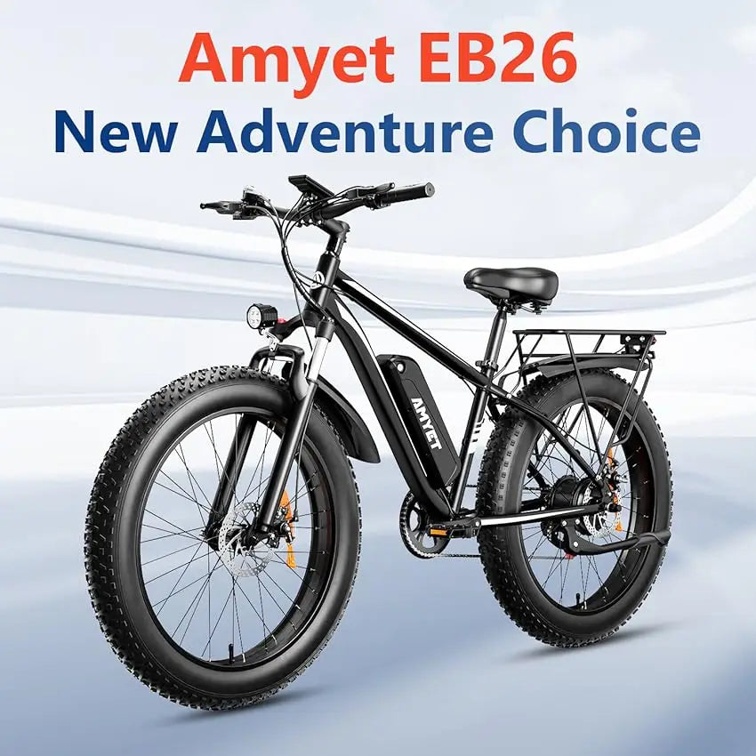 Electric Bike for Adults Bike 26" Fat Tire Mountain 31mph Dual Shock Absorber