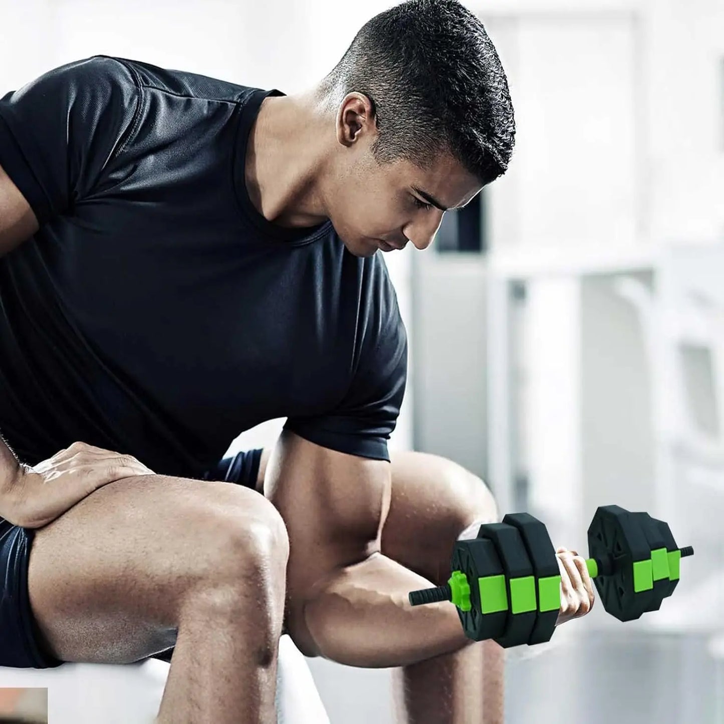 Adjustable Dumbbell Set,2 in 1 with Iron Handle