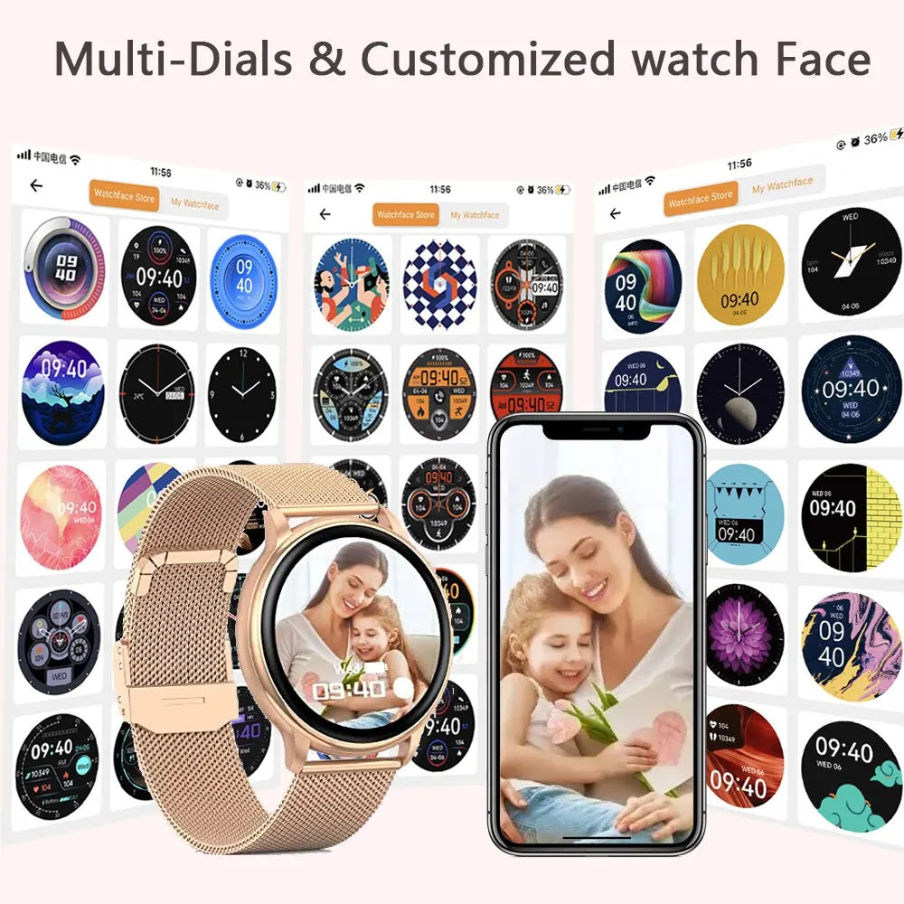 Bluetooth Smart Watch Women Men Sport Fitness Tracker Heart Rate
