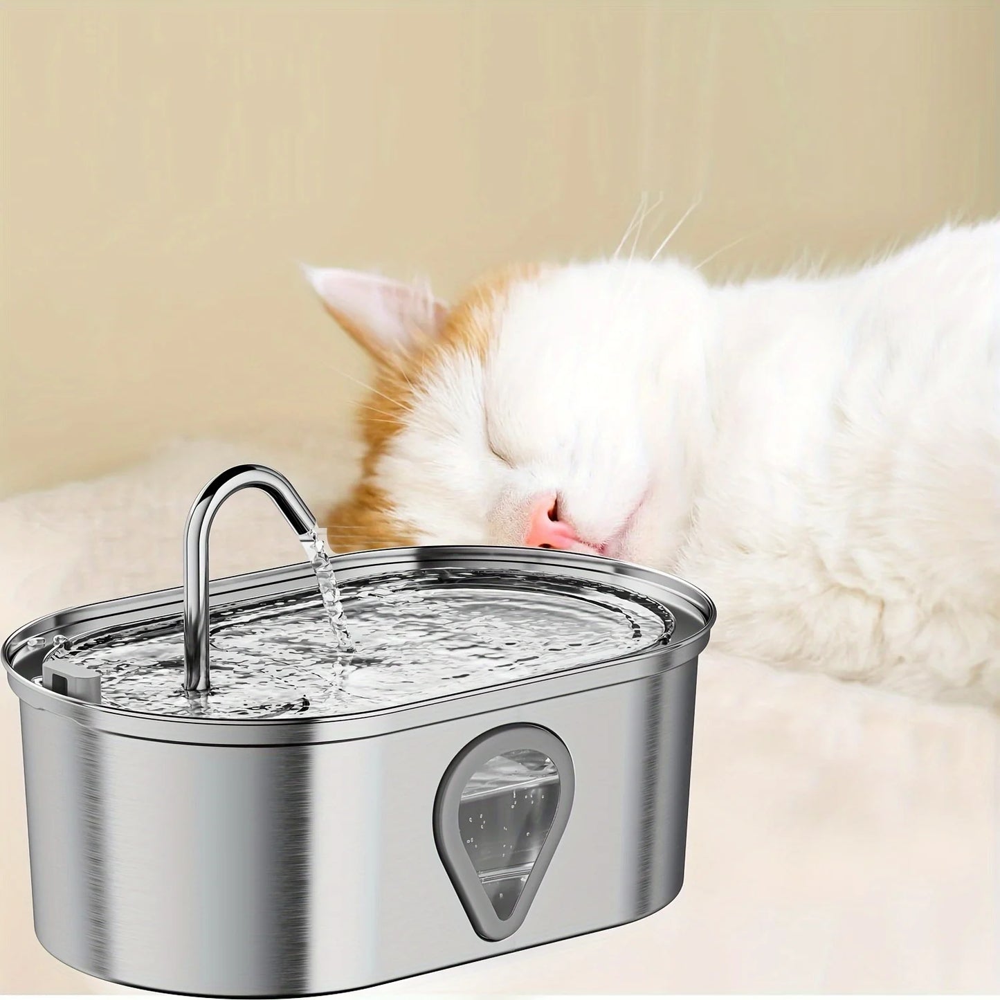 Large capacity pet water dispenser automatic stainless steel cat water fountain
