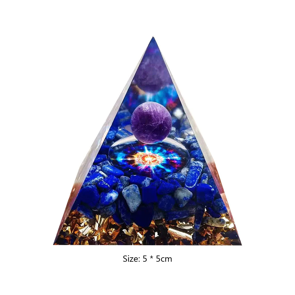 Energy Generator Orgone Pyramid Amethyst Peridot Healing