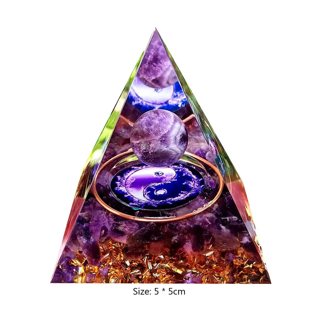 Energy Generator Orgone Pyramid Amethyst Peridot Healing