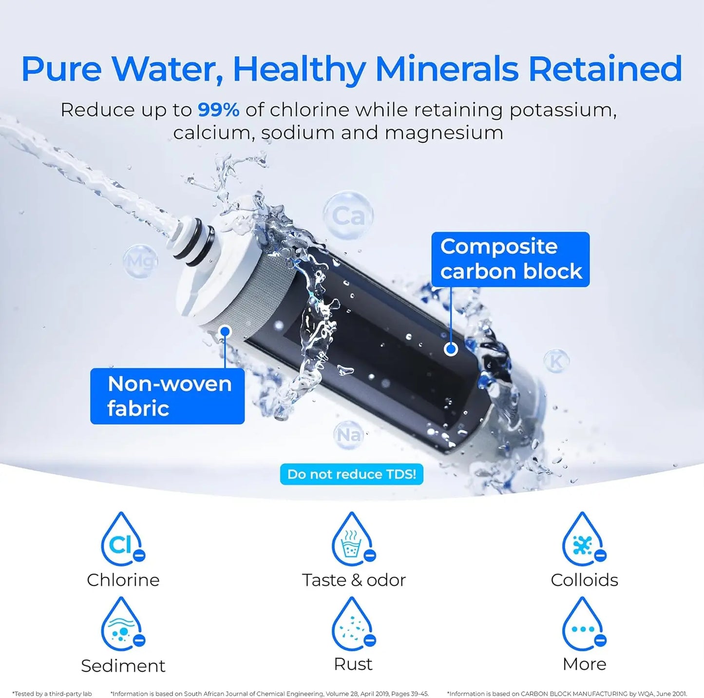 Waterdrop Countertop Water Filter, 4000 Gallons Water Filter for Sink Faucet, Reduces Heavy Metals