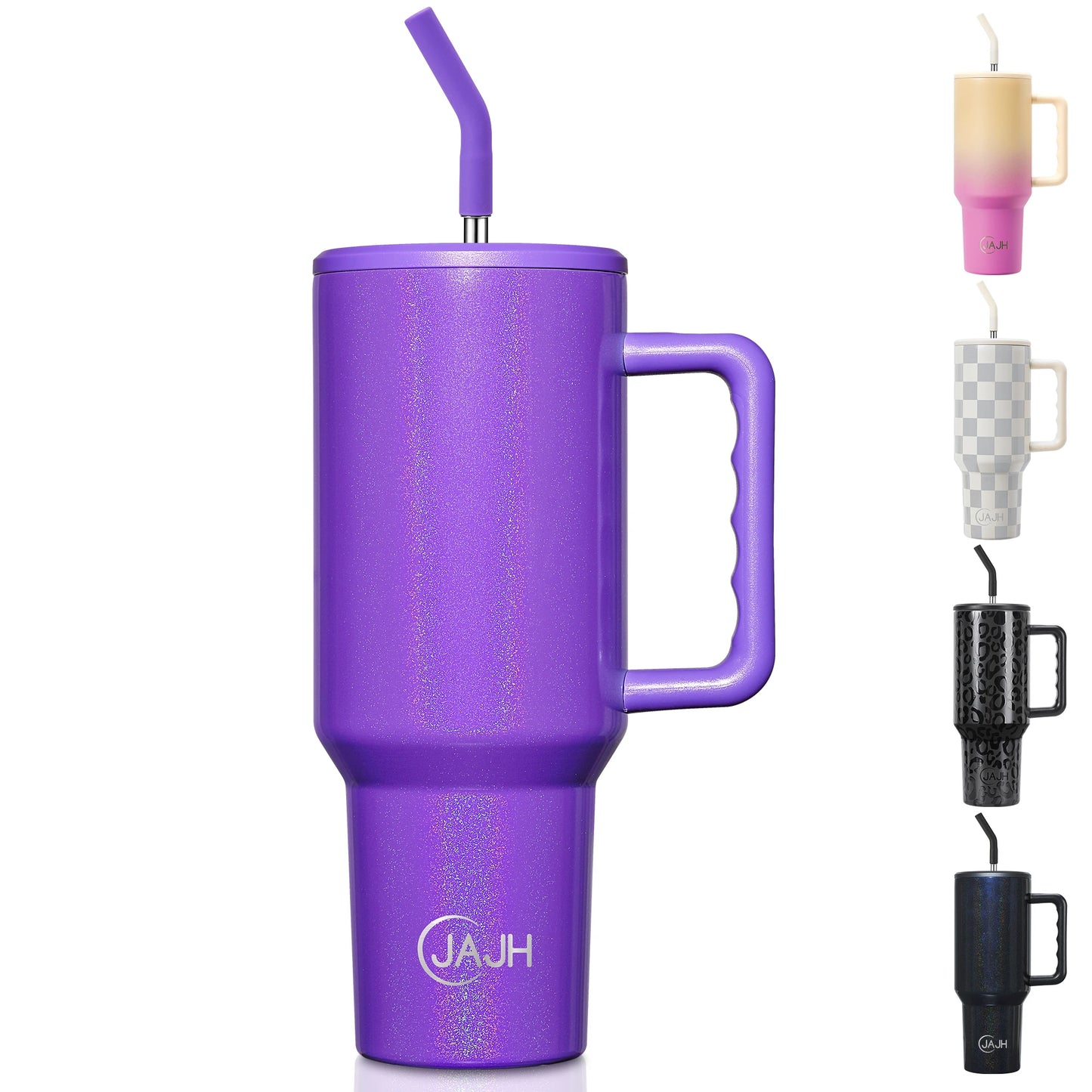 40oz Tumbler With Handle And Straw Lid,Insulated Stainless Steel Travel Coffee Cup