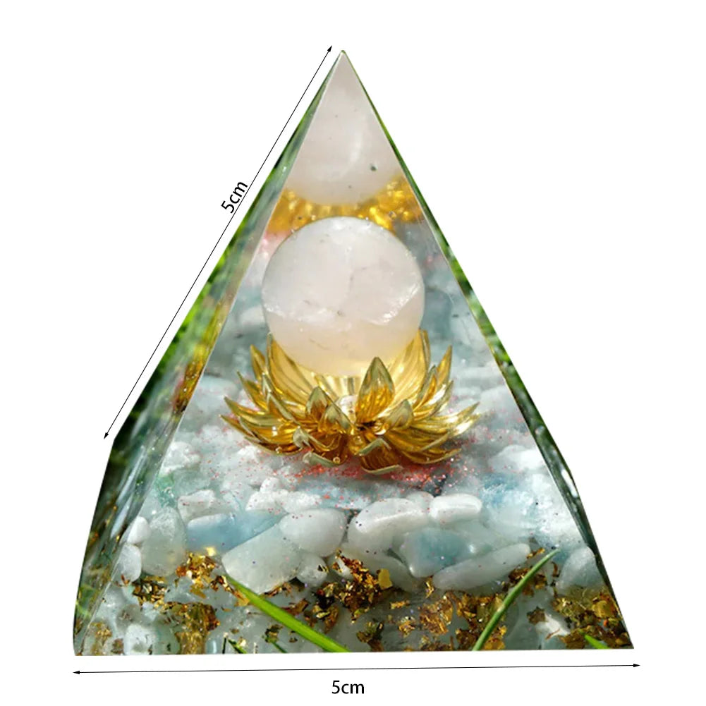 Energy Generator Orgone Pyramid Amethyst Peridot Healing
