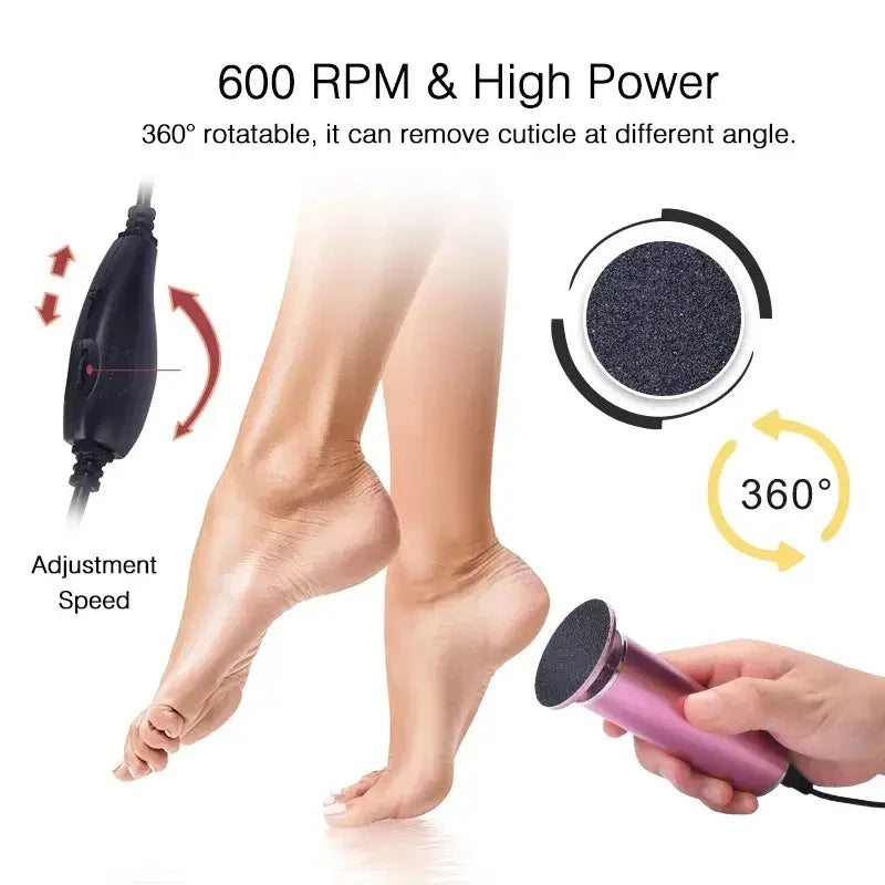 Electronic foot file pedicure sander for removing dead skin