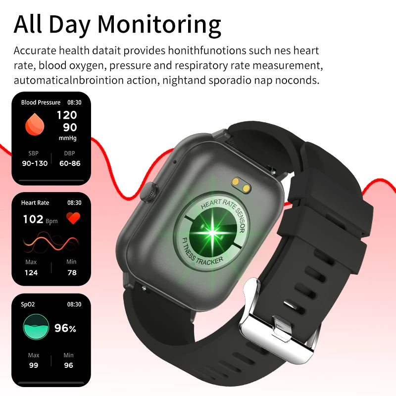 Waterproof Smart Watch Bluetooth Call Women Men Watch Voice Assistant
