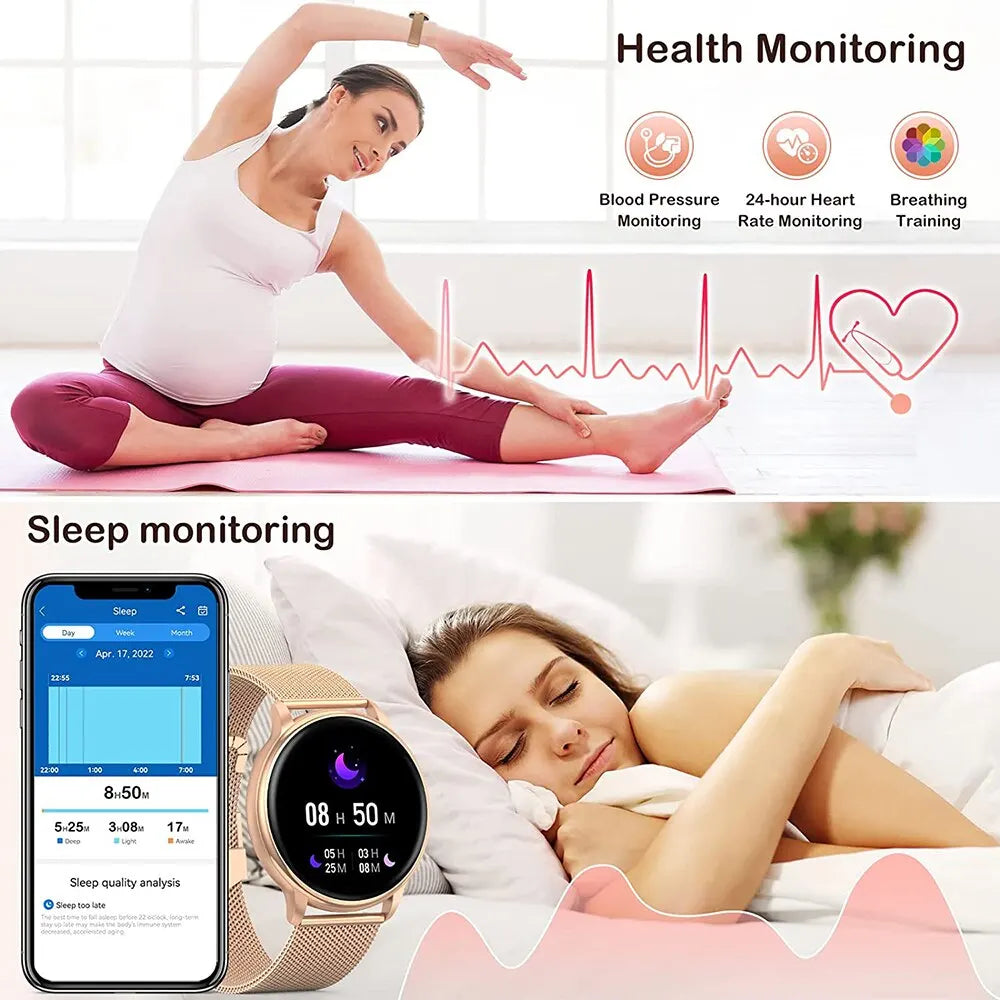 Bluetooth Smart Watch Women Men Sport Fitness Tracker Heart Rate