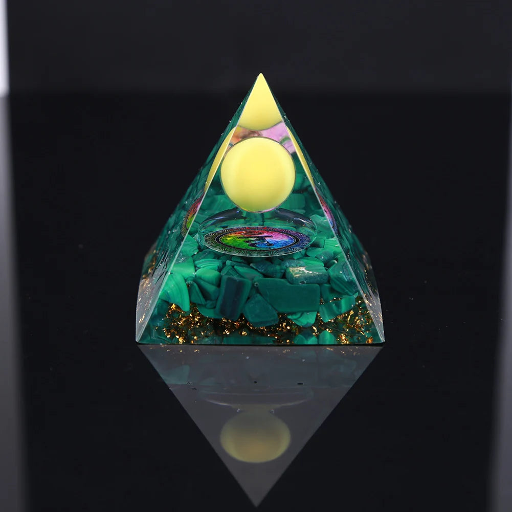 Energy Generator Orgone Pyramid Amethyst Peridot Healing